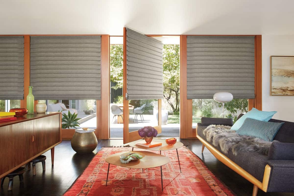 Vignette® Modern Roman Shades near Hayden, Idaho (ID) Hunter Douglas Roman Blinds Window Treatments.