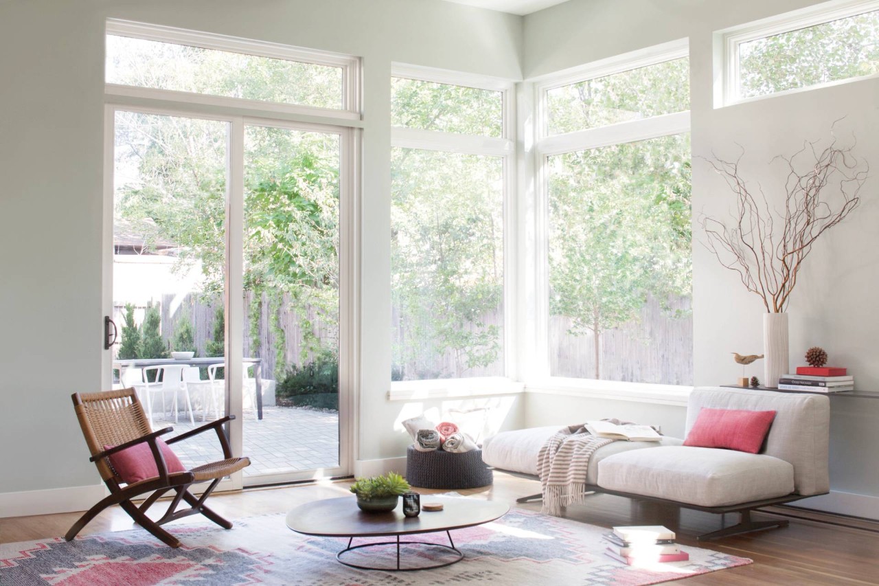 Hunter Douglas Sonnette® Roller Shades elegantly filtering light in a residential interior near Hayden, ID