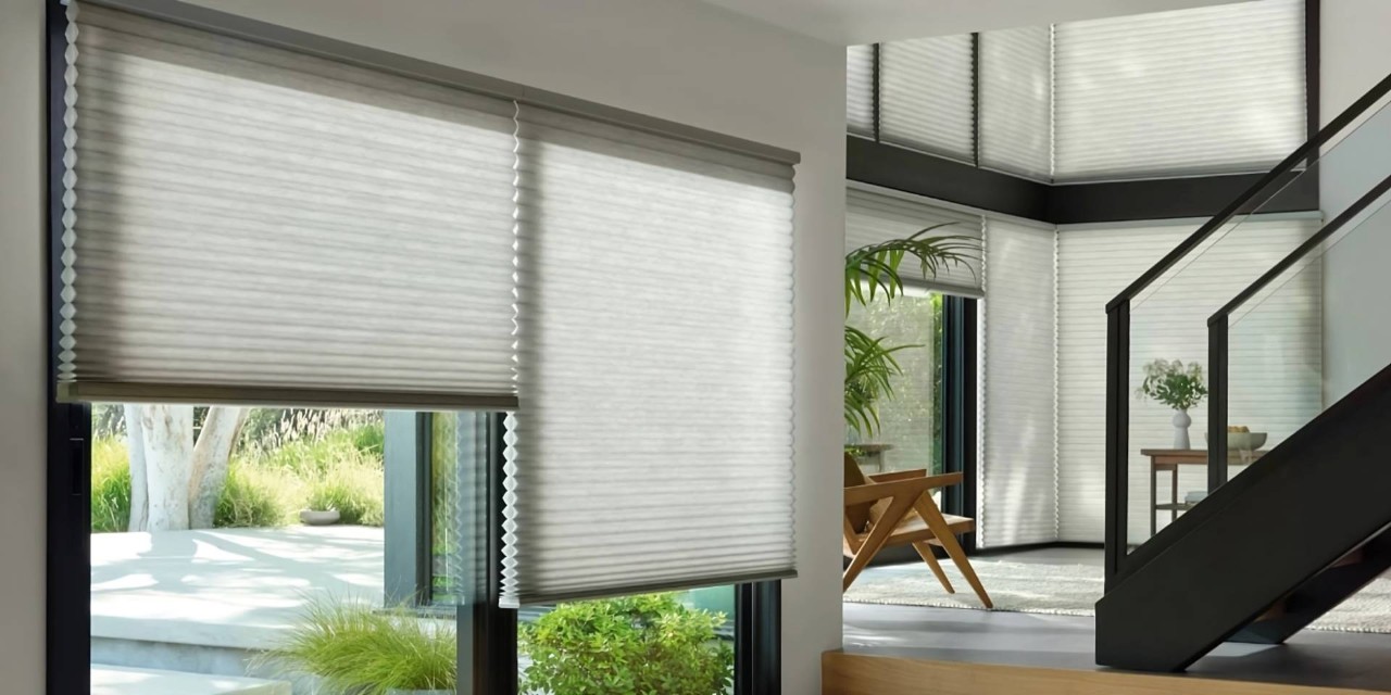Hunter Douglas Duette® Cellular Shades, one of the best cellular shades available, on large windows at North Idaho Blinds, Shades & Shutters near Hayden, Idaho (ID)